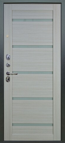 Теплая дверь входная Аргус Люкс 3К 2П Тори/Александра, 2 замка, 1,8 мм металл, (милк софт+белая лиственница) #3