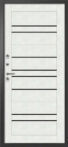 Термодверь входная FLY DOORS Айварс В2 Термо, 2 замка, 1,4 мм металл, (черный букле+бетон снежный) #3