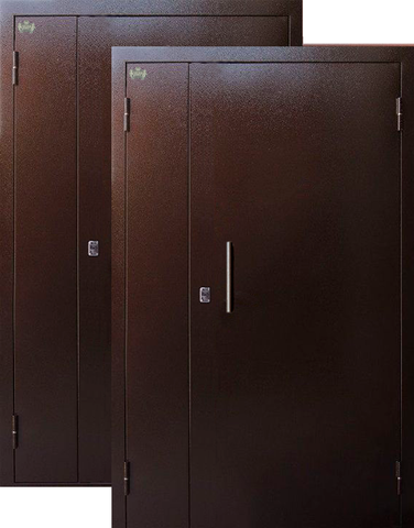 Дверь входная ЗСД Сибирь Сибирь двустворчатая, 1 замок, 1,2 мм металл, (медь антик+медь антик)