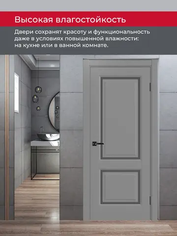 Дверь межкомнатная ХЬЮГОДОРС Генри НЬЮ 02сx21210, цвет благородный серый, экошпон, стекло графит (гарантия - 5 лет) #8