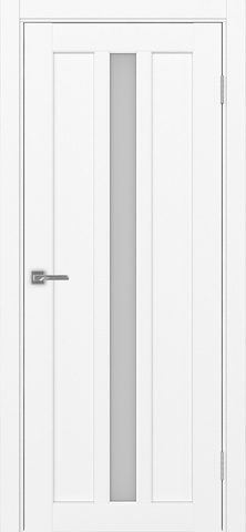 Дверь межкомнатная Оптима Порте Парма 413.121, цвет белый снежный, экошпон, стекло мателюкс